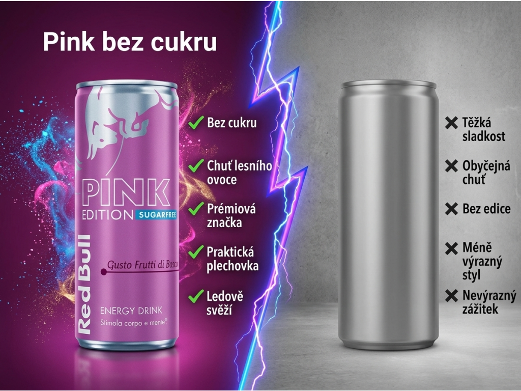 Red Bull Pink edice bez cukru - srovnání