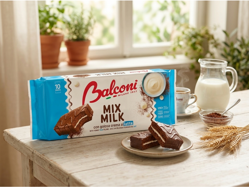 Balconi Mix Milk mléčné řezy s čokoládovou polevou 10 ks, 350 g - snidane
