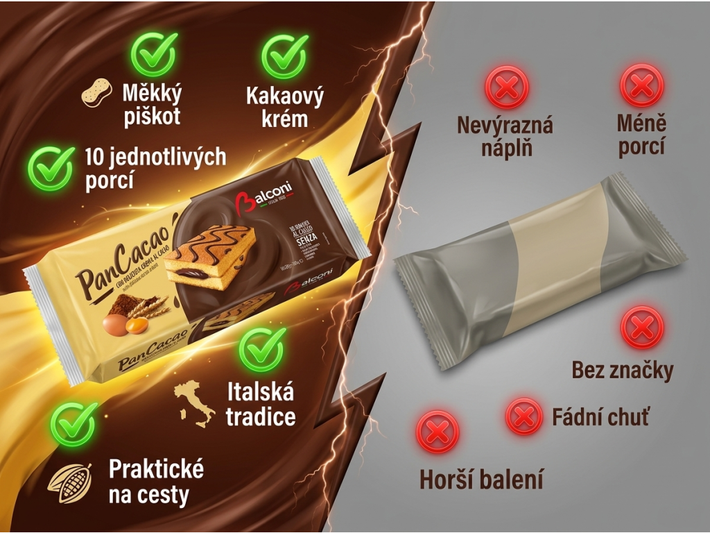 Balconi PanCacao kakaový piškotový řez 10 ks, 280 g - srovnání
