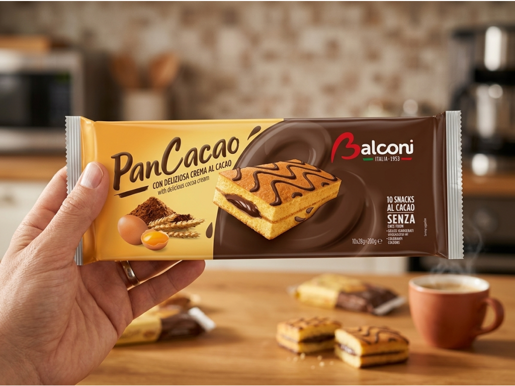Balconi PanCacao kakaový piškotový řez 10 ks, 280 g - v ruce