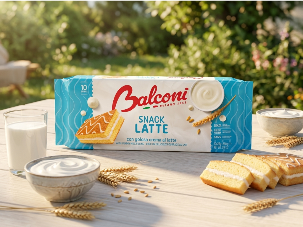 Balconi mléčné piškotové řezy s krémem 10 ks, 280 g - servírování
