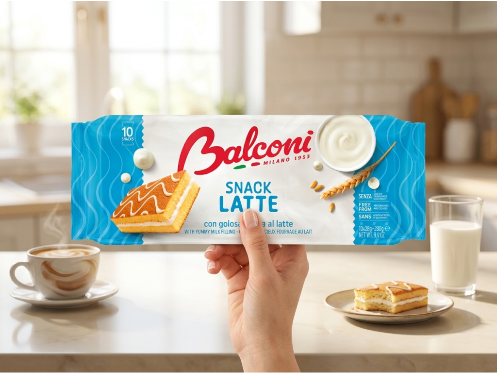 Balconi mléčné piškotové řezy s krémem 10 ks, 280 g - v ruce