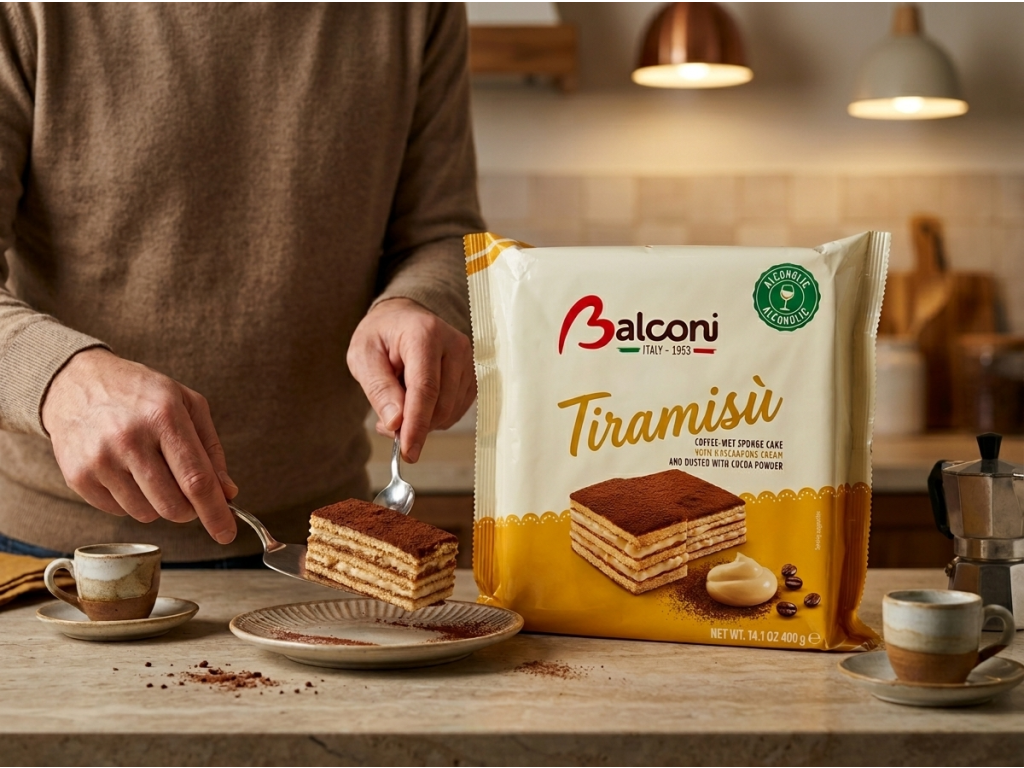Balconi tiramisu dort s kávovým likérem 8 porcí, 400 g - servírování