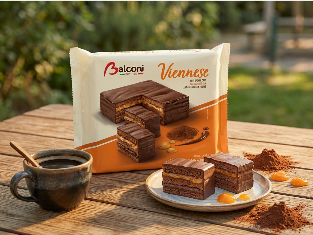 Balconi Viennese čokoládovo-meruňkový dort 400 g - dezert ke kávě