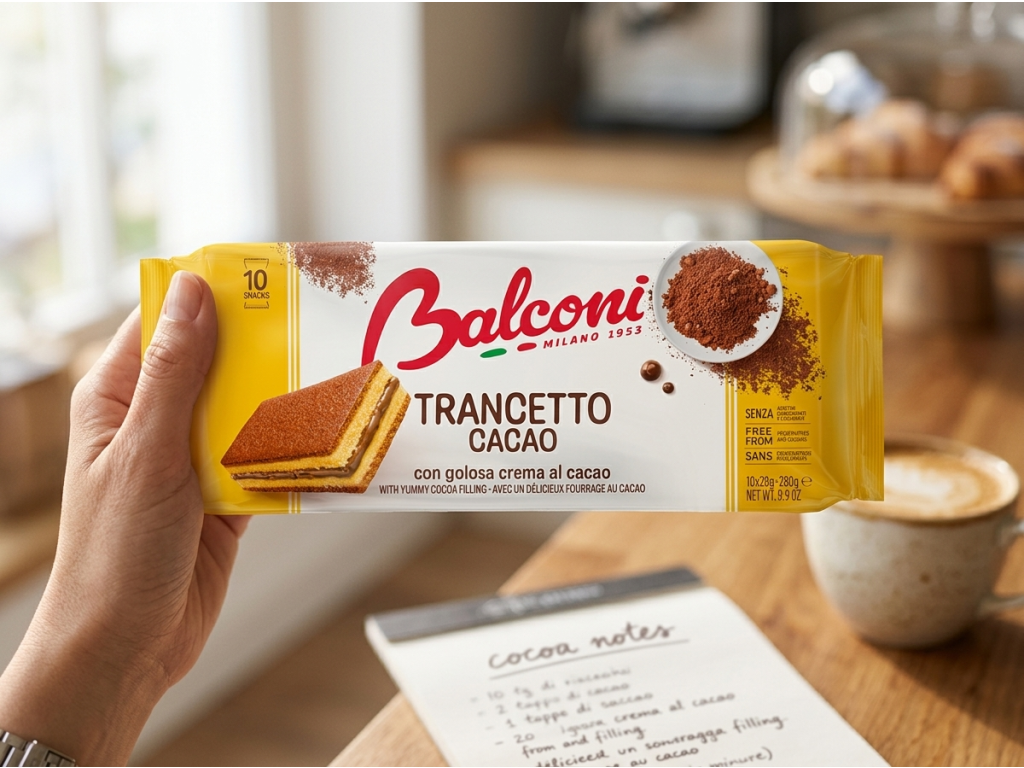 Balconi Trancetto Cacao kakaov&eacute; pi&scaron;kotov&eacute; &rcaron;ezy 10 ks, 280 g - v ruce