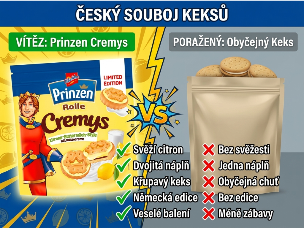 Prinzen Rolle Cremys - srovnání s běžnými sušenkami