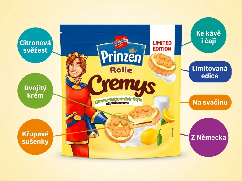 Prinzen Rolle Cremys - infografika benefitů