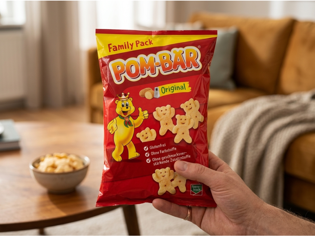 Pom-Bär Original rodinné balení 120 g - balení v ruce