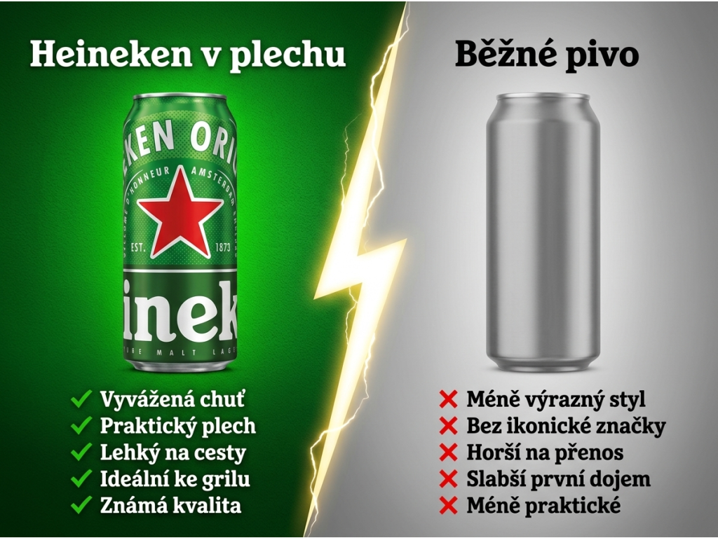 Heineken světlý ležák v plechu 4,5 % 0,5 l - srovnání