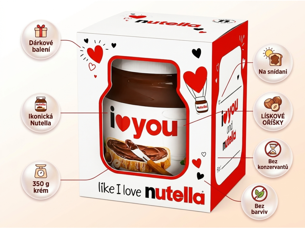 Ferrero Nutella dárkové balení 350 g - hlavní benefity