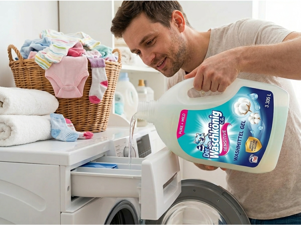 Waschkonig Sensitive laundry gel - pouziti