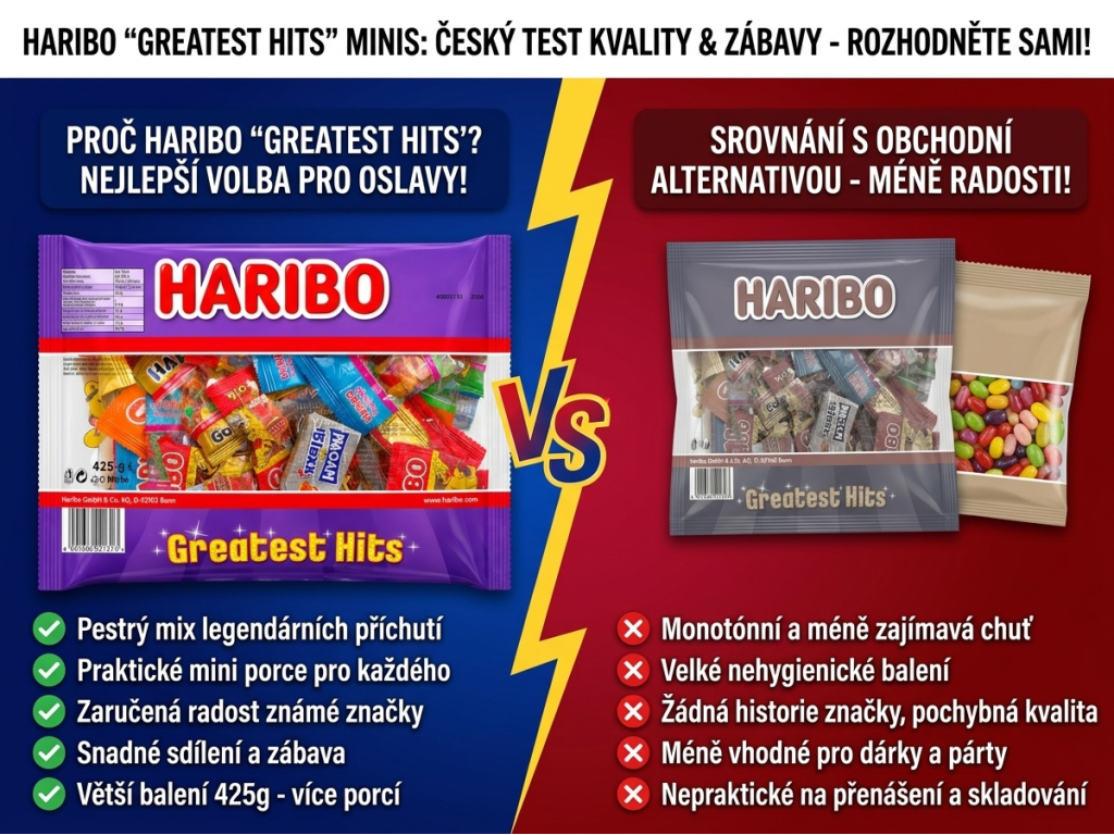 Haribo Greatest Hits Minis mix mini bonbonů 425 g - srovnání