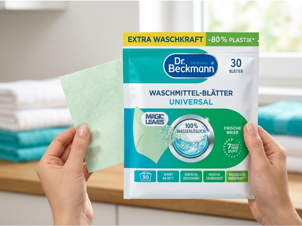 Dr. Beckmann Magic Leaves prací prostředek v listech Universal 30 dávek - balení v ruce