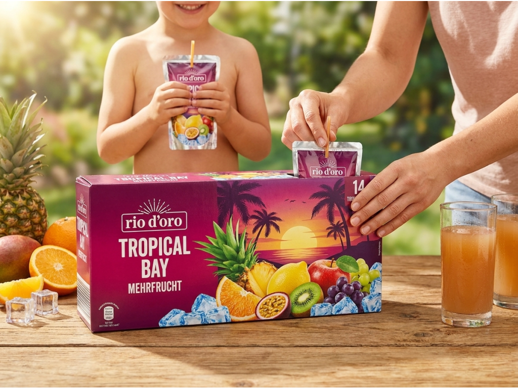 Rio d'Oro Tropical Bay ovocné osvěžující nápoje s 10 % ovoce 14 ks, 2,8 l - praktické použití