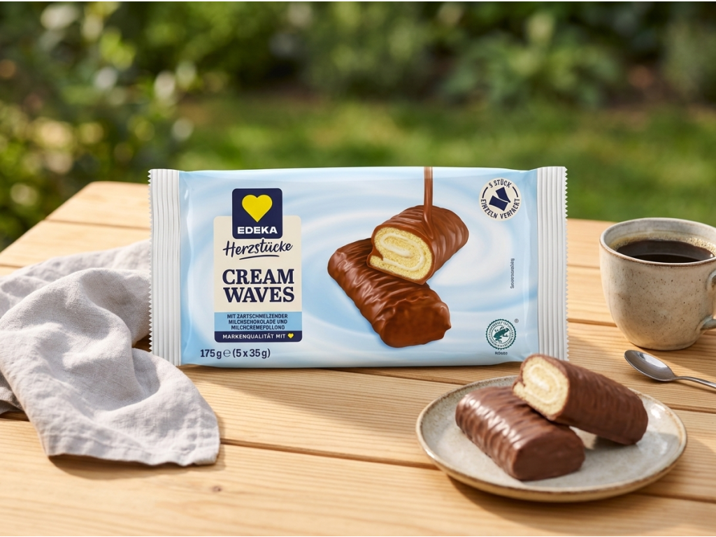 Edeka Cream Waves čokoládové rolky s mléčným krémem 175 g - dezertní inspirace