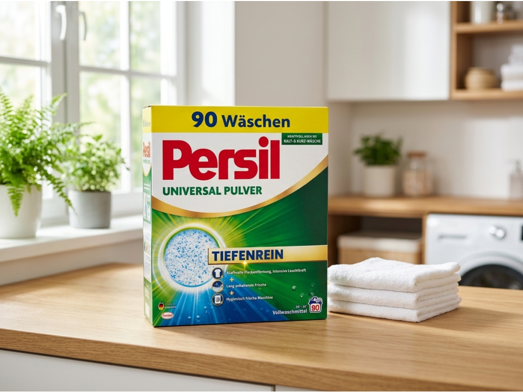 Persil univerzální prací prášek v prostředí prádelny