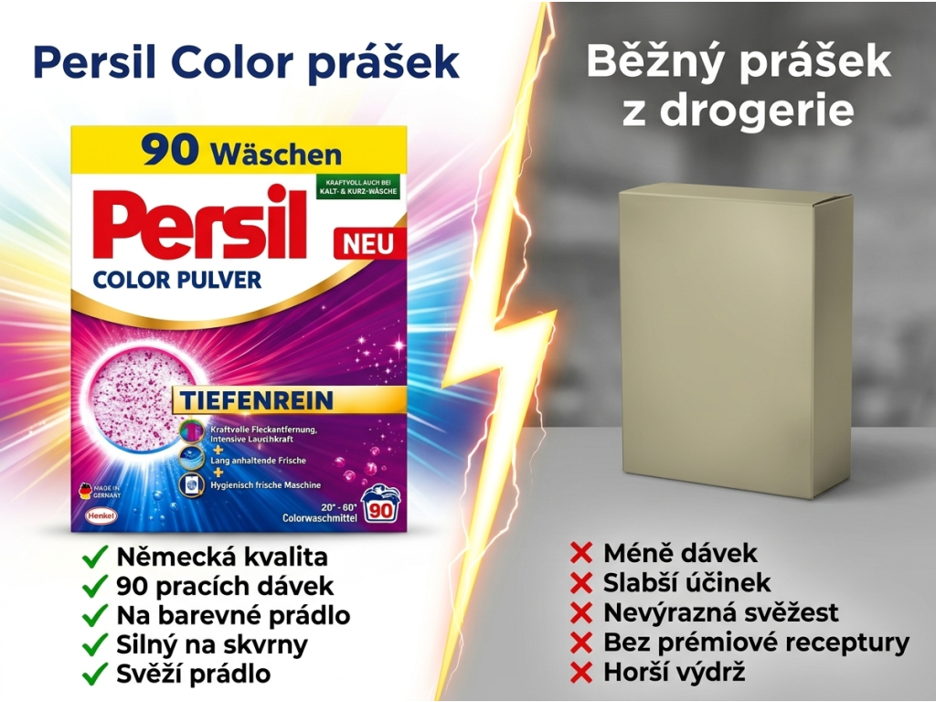 Persil Color prášek na praní barevného prádla 90 dávek, 4,95 kg - srovnání