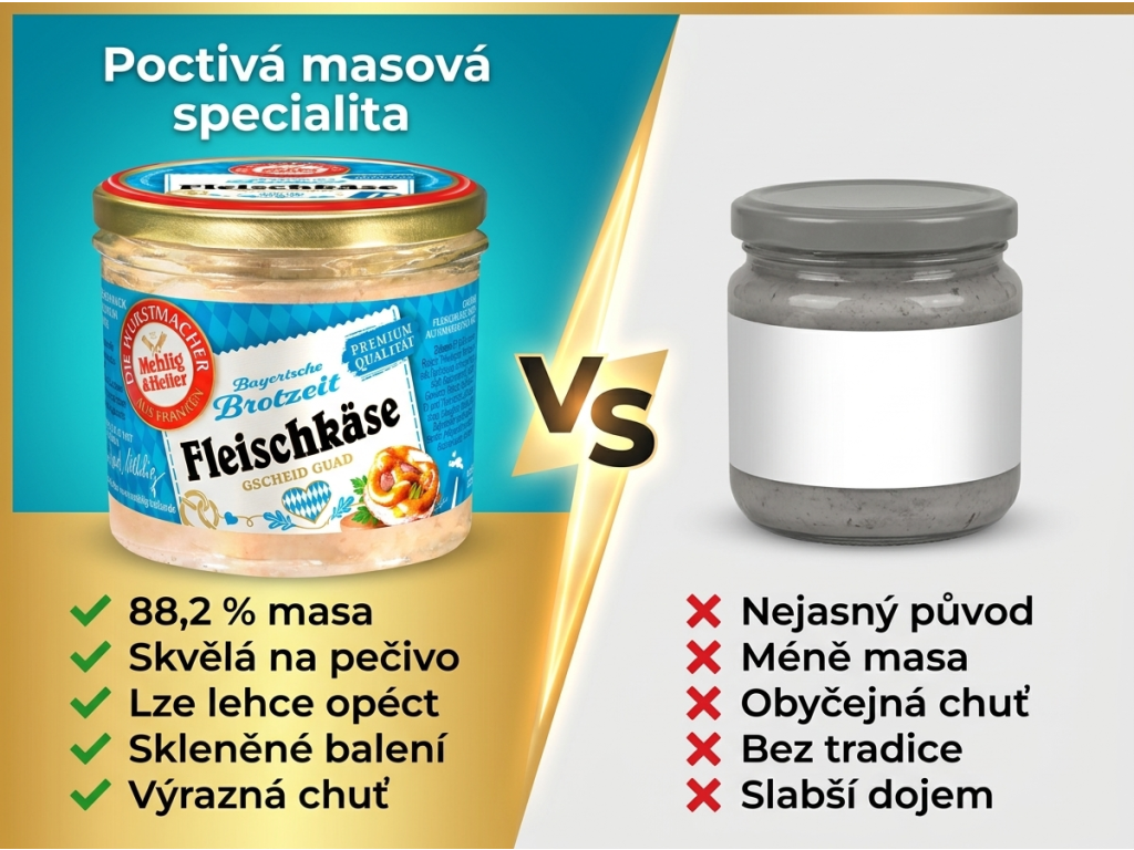 Mehlig & Heller bavorská masová specialita z vepřového kolena ve skle 250 g - srovnání