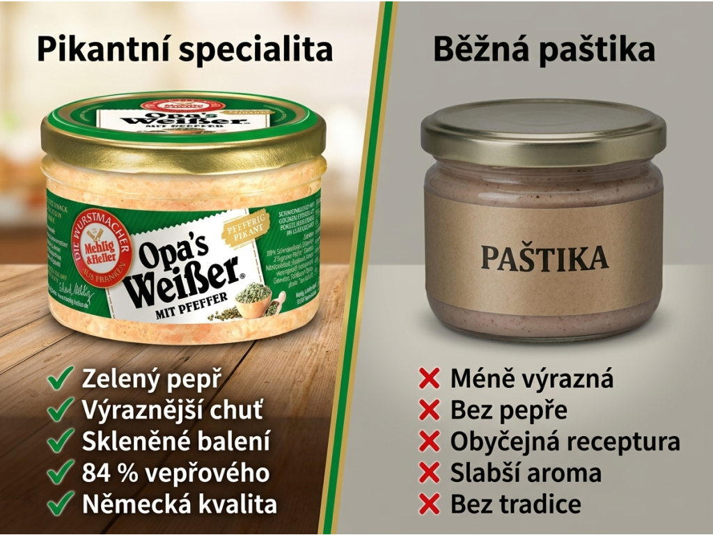Mehlig & Heller Opa's Weißer s pepřem vepřová masová specialita ve skle 200 g - srovnání