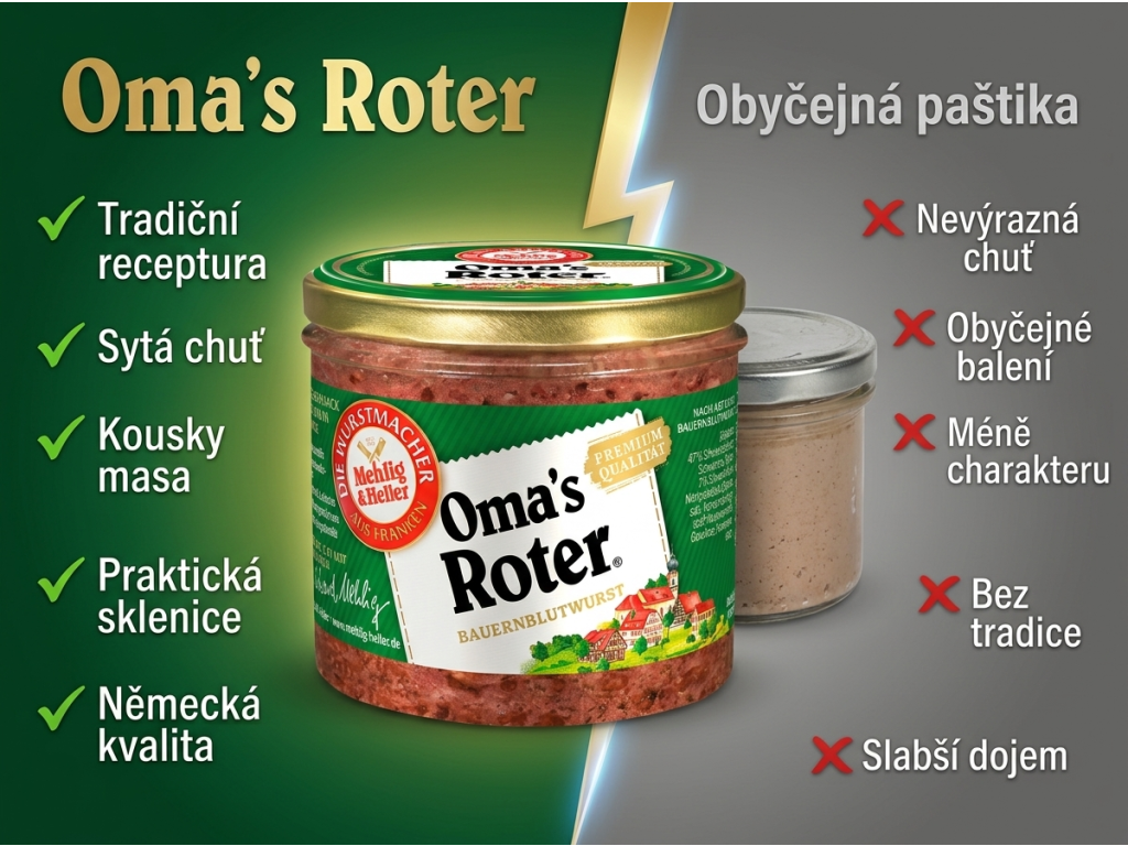 Mehlig & Heller Oma's Roter krvavá masová pomazánka ve skle 250 g - srovnání