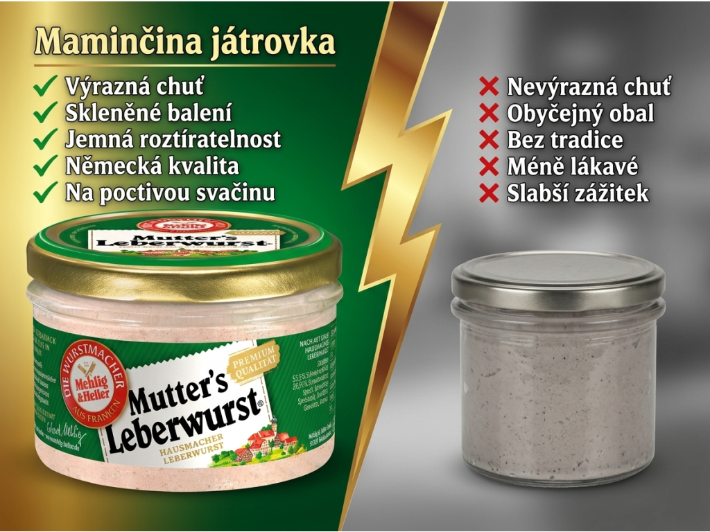 Mehlig & Heller Maminčina játrovka - srovnání