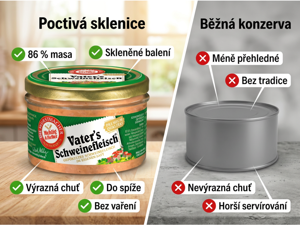 Mehlig & Heller vepřové maso ve vlastní šťávě 200 g - srovnání