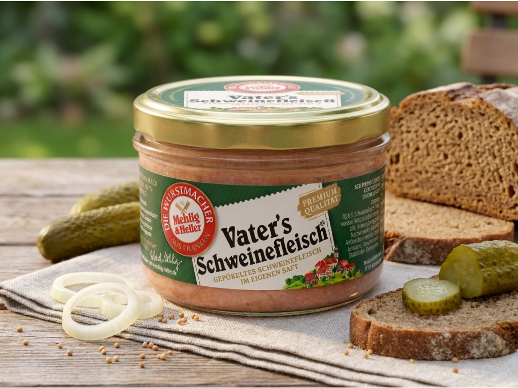 Mehlig & Heller vepřové maso ve vlastní šťávě 200 g - přírodní kontext