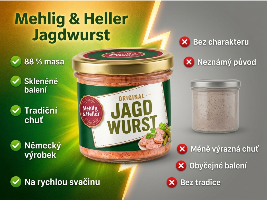 Mehlig & Heller originální lovecká uzenina ve skle 250 g - srovnání