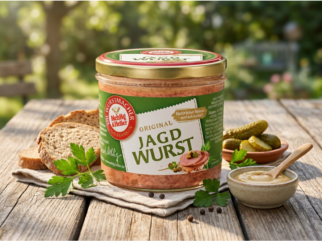 Mehlig & Heller originální lovecká uzenina ve skle 250 g - servírování