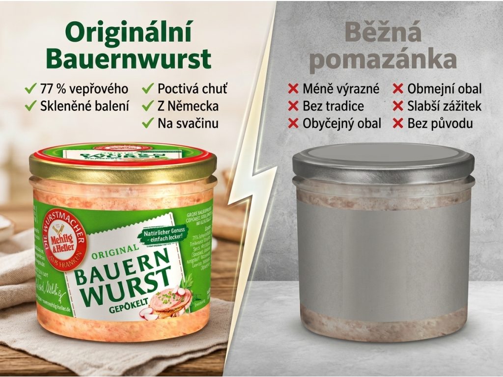 Mehlig & Heller selská vepřová klobása ve skle 250 g - srovnání