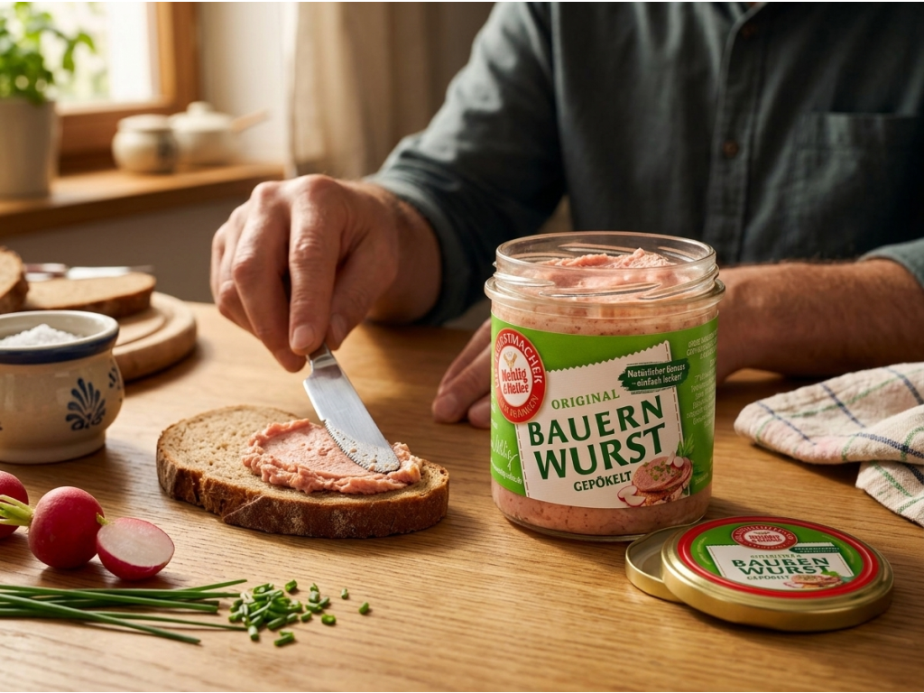 Mehlig & Heller selská vepřová klobása ve skle 250 g - použití
