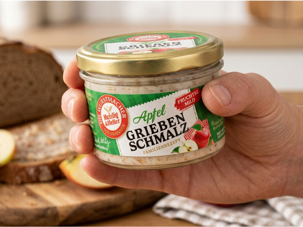 Mehlig & Heller škvarková pomazánka s jablky 160 g - balení v ruce