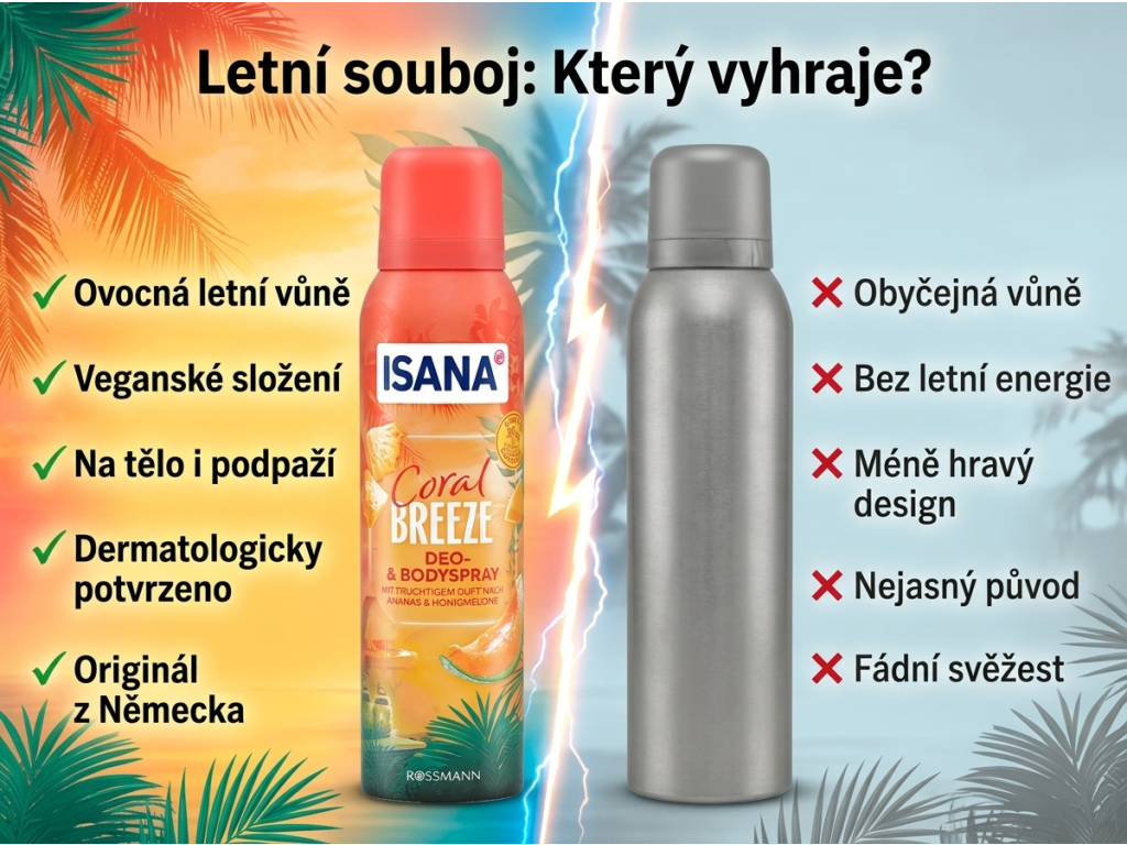 Isana Coral Breeze deodorant a tělový sprej 150 ml - srovnání