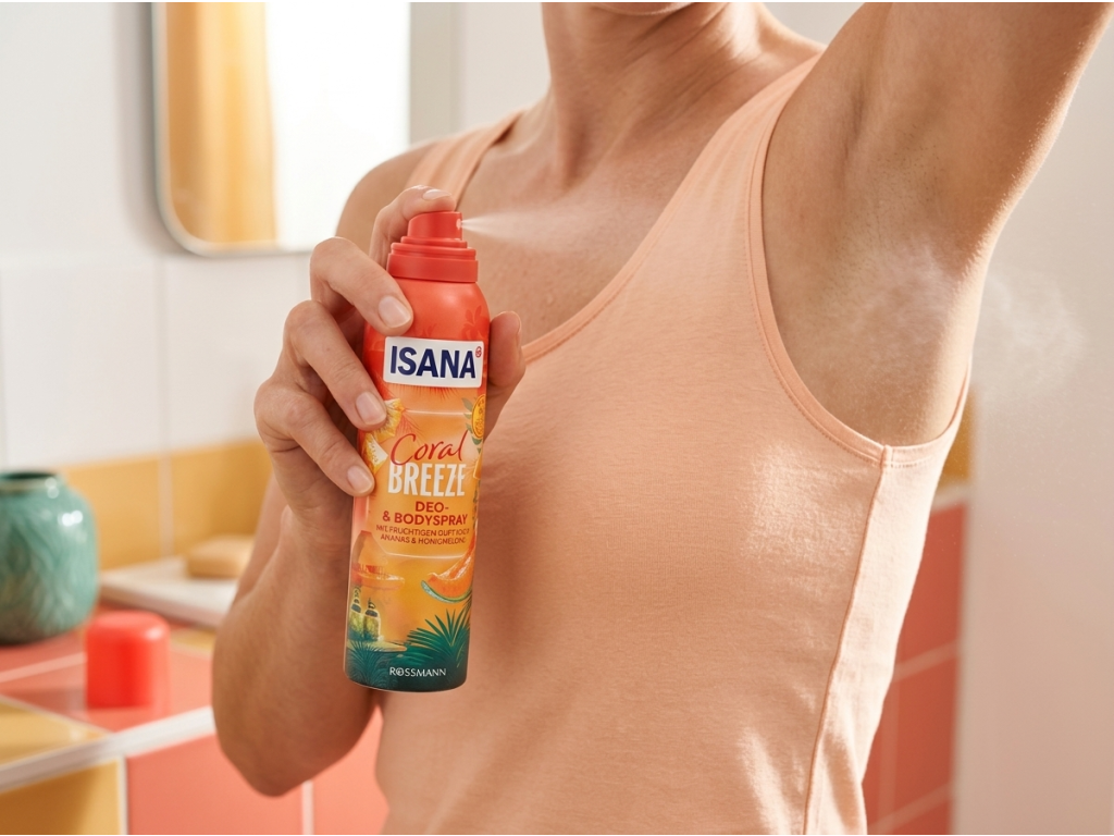 Isana Coral Breeze deodorant a tělový sprej 150 ml - použití