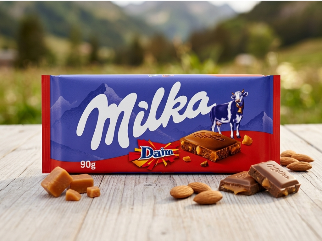Milka Daim 90 g v čokoládovém prostředí