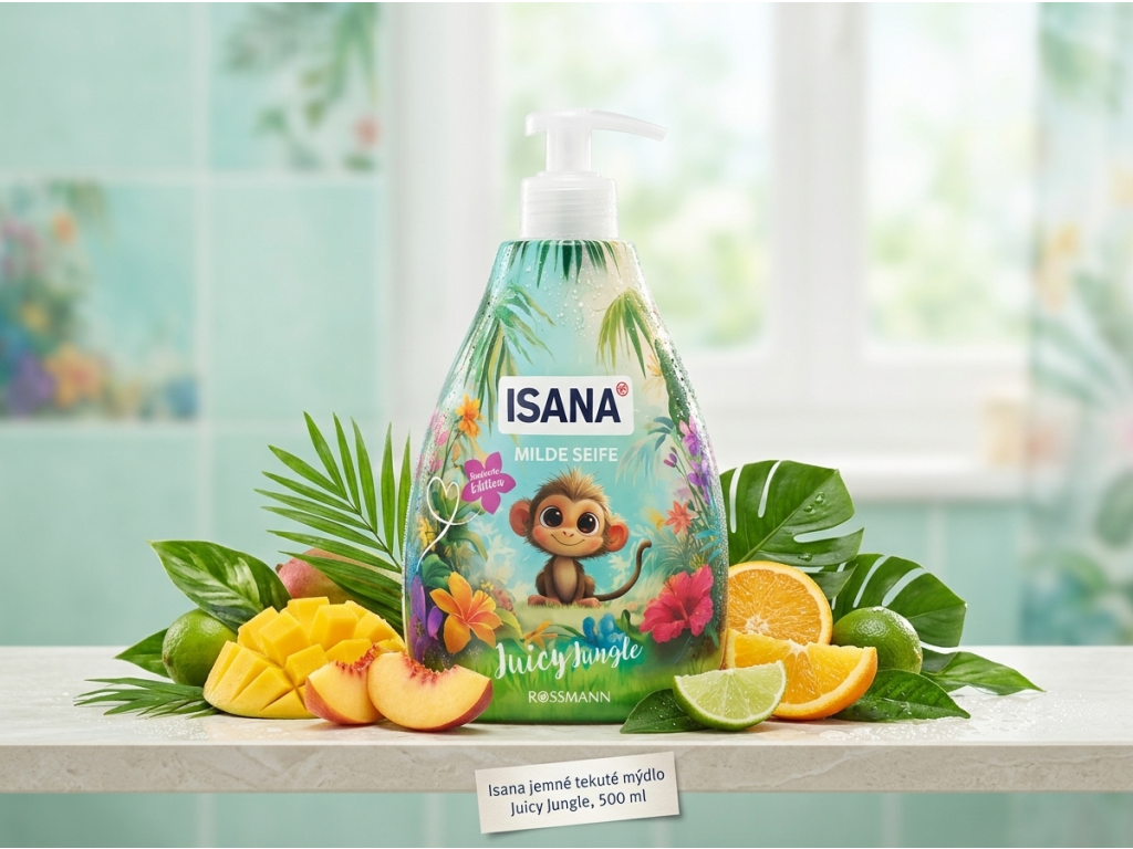 Isana jemné tekuté mýdlo Juicy Jungle 500 ml - tropická svěžest v koupelně