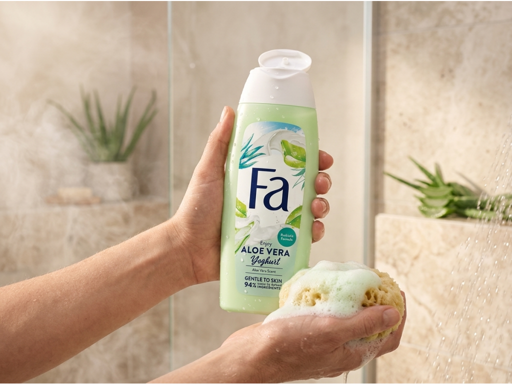 Fa sprchový gel Aloe Vera Yogurt 400 ml - použití ve sprše