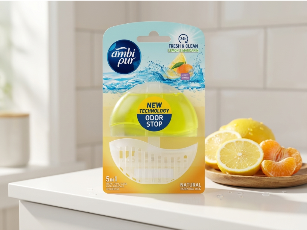 Ambi Pur tekutý WC blok Lemon & Mandarin 55 ml - svezi koupelna