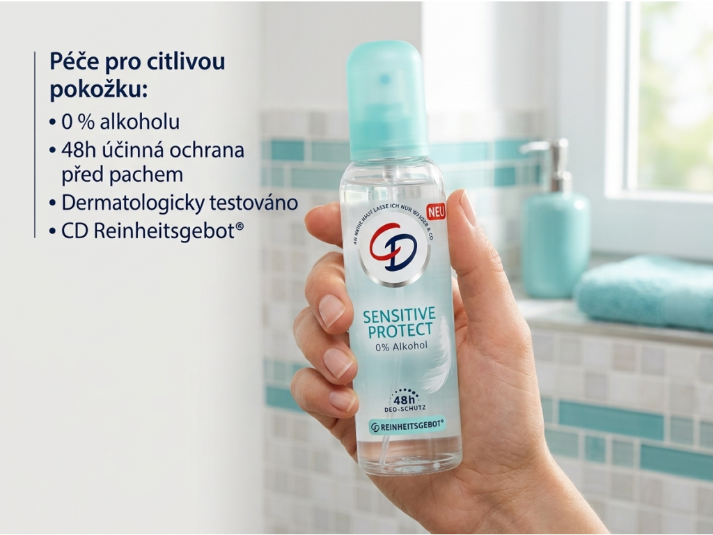 CD deo atomizér Sensitive Protect 0% alkohol 75 ml - praktické balení do ruky