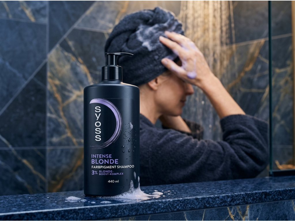 Syoss šampon Intense Blond proti žlutému nádechu 440 ml - použití