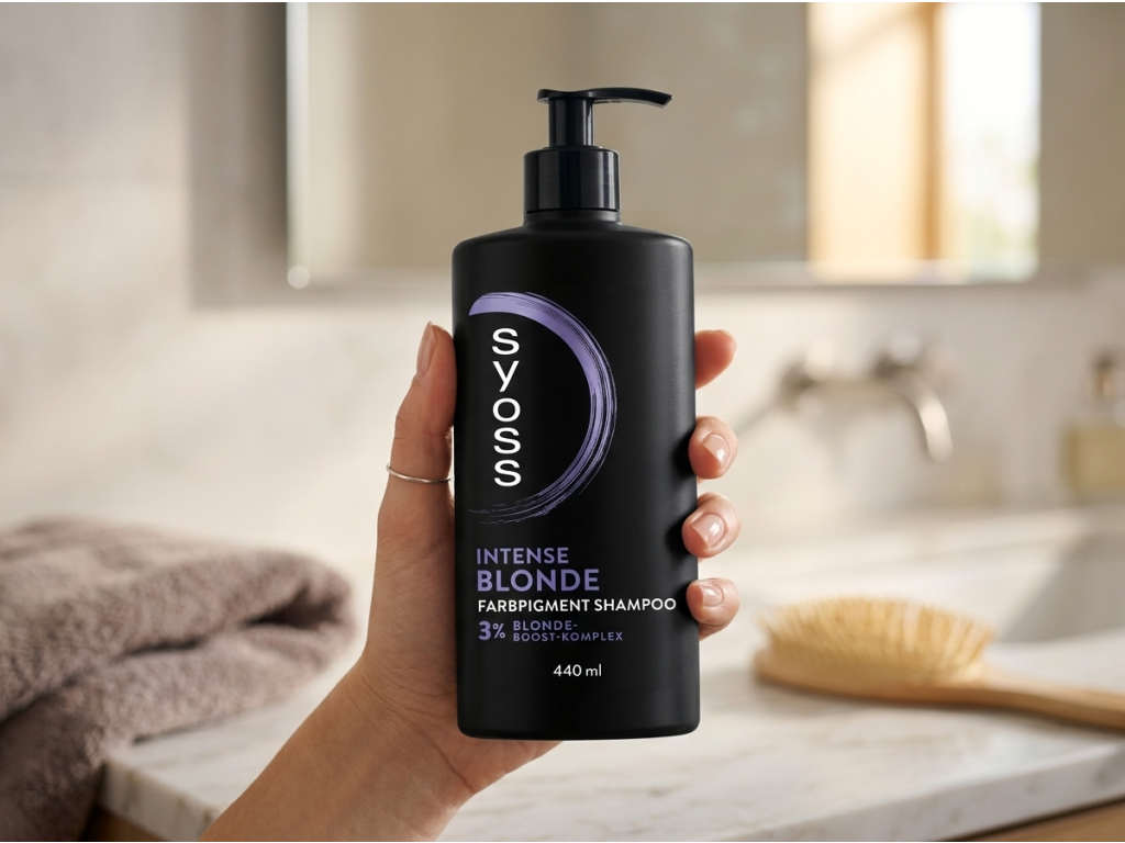Syoss šampon Intense Blond proti žlutému nádechu 440 ml - balení v ruce