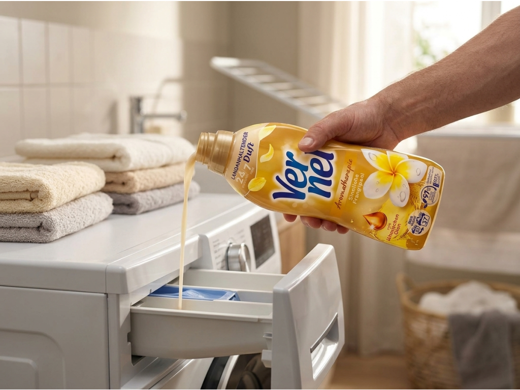Vernel Aromaterapie Sinnliche Frangipani aviváž 37 dávek, 814 ml - použití v pračce