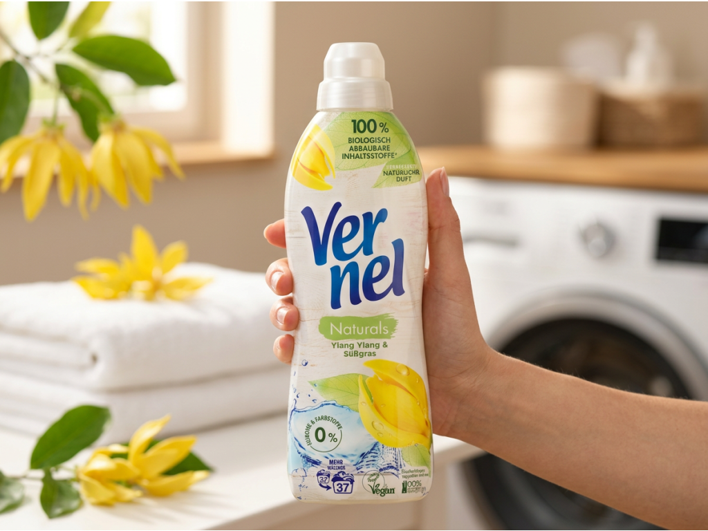 Vernel Naturals Ylang Ylang a sladká tráva aviváž 37 dávek 814 ml - balení v ruce