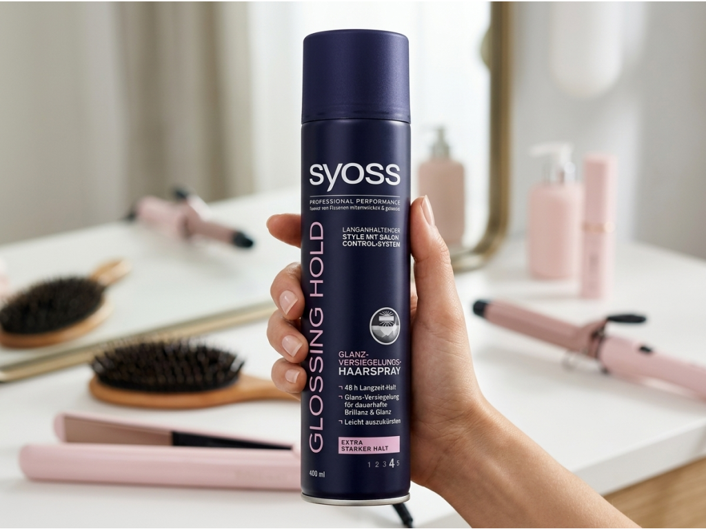 Syoss lak na vlasy Gloss Hold pro lesk a fixaci 400 ml - balení v ruce