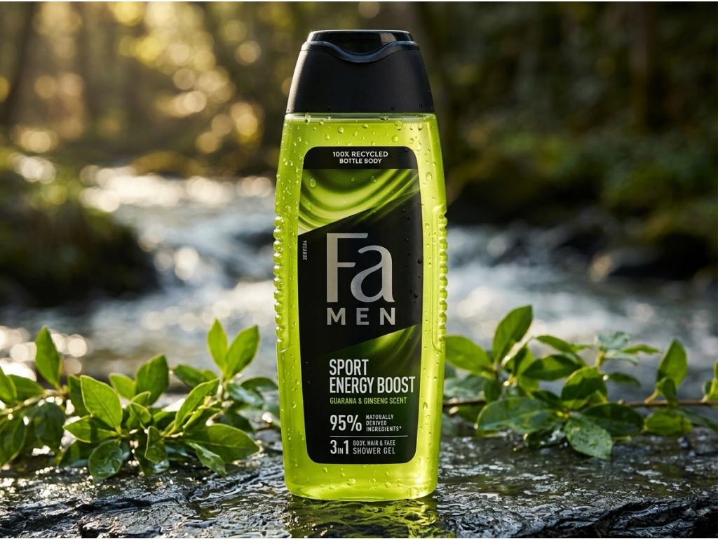 Fa Men sprchový gel Sport Energy Boost 3v1 250 ml - svěží použití