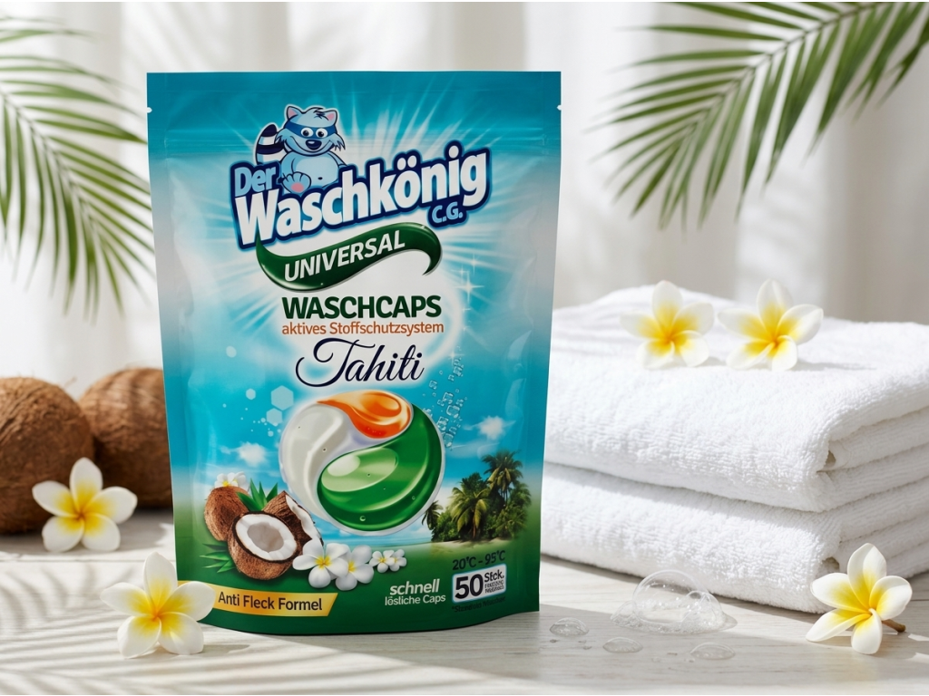 WaschKönig kapsle na praní TRIOCAPS Tahiti Universal 50 ks - svěží praní