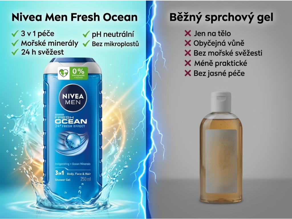 Nivea Men osvěžující sprchový gel Fresh Ocean 250 ml - srovnání