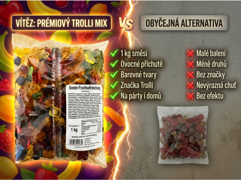 Trolli ovocná želé směs 1 kg - srovnání