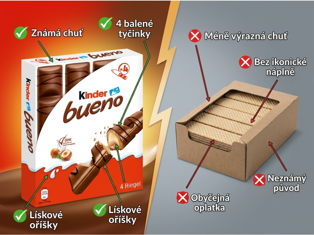 Kinder Bueno 4 ks, 86 g - srovnání