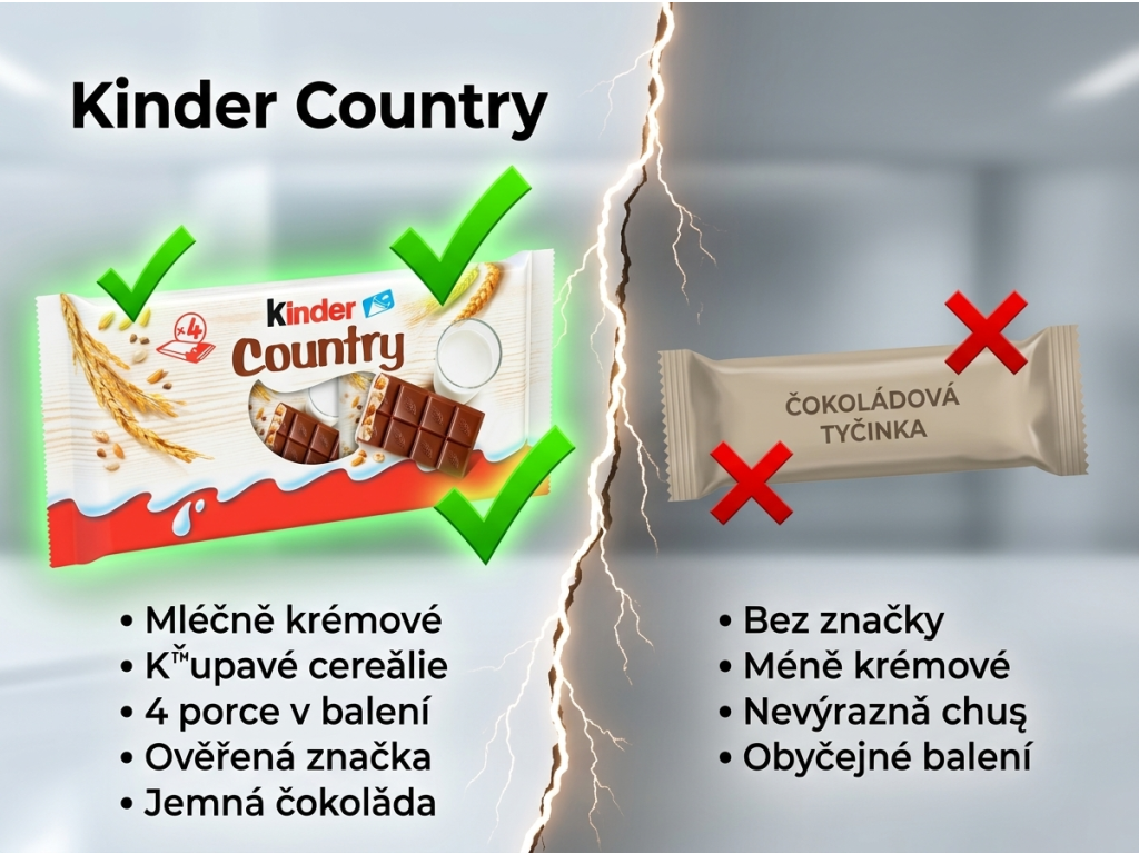 Kinder Country 4 ks 94 g - srovnání